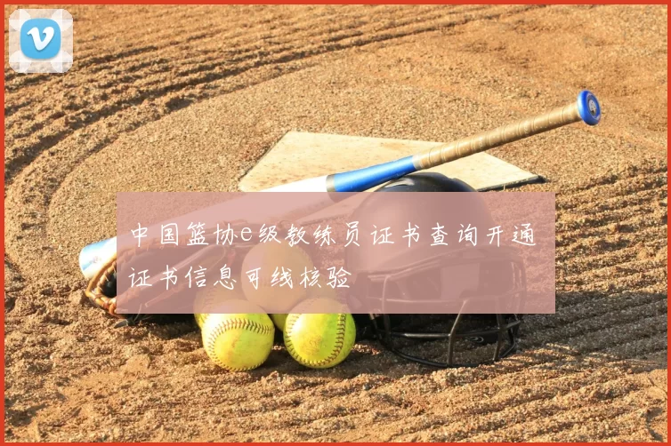 中国篮协e级教练员证书查询开通 证书信息可线核验